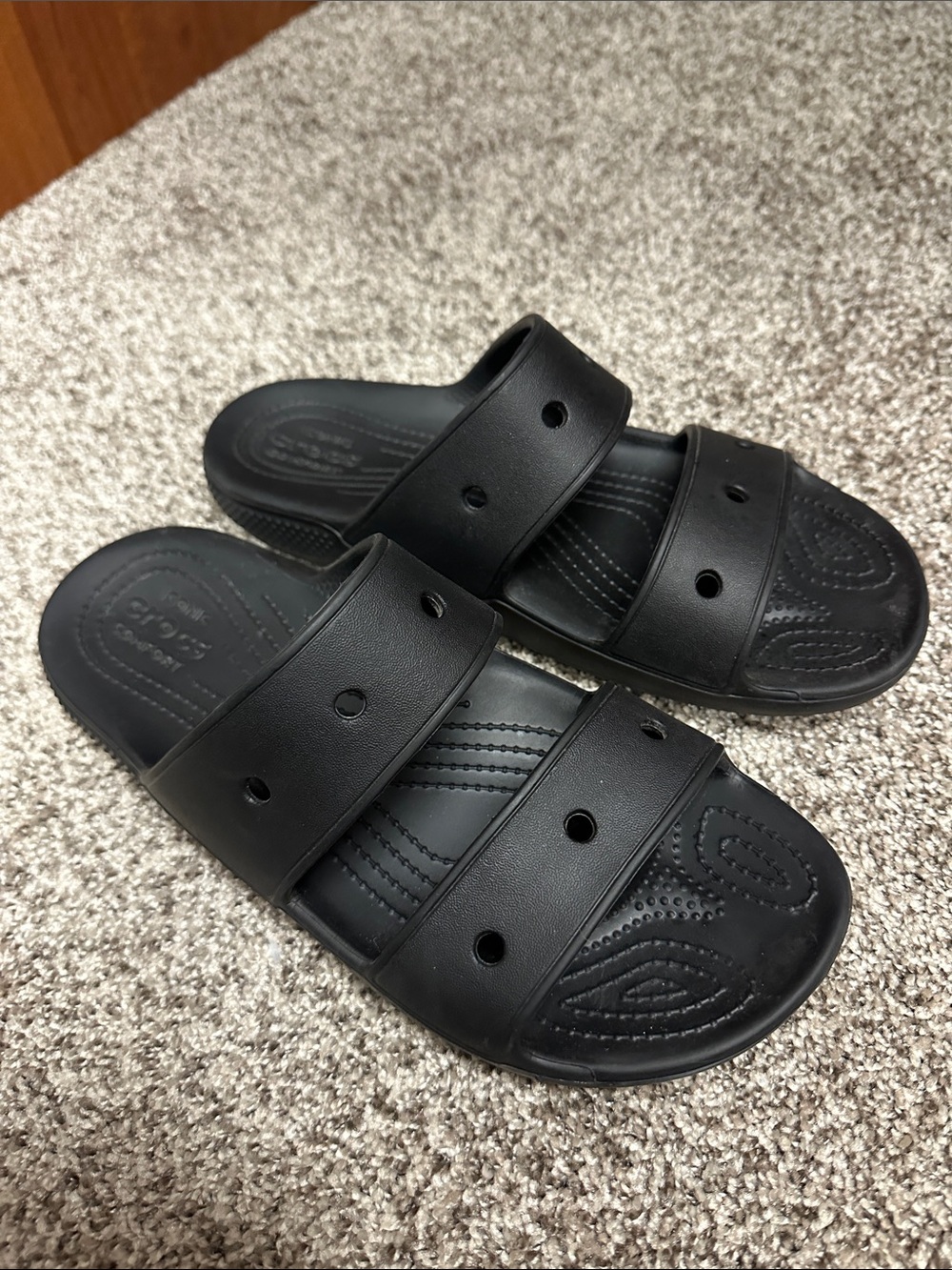 Croc Black Sandals Men 8 Women 10